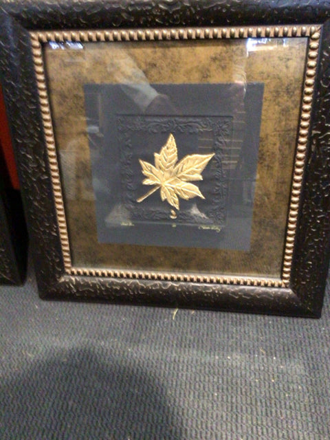 Morgan House Gold Bronze Leaf Signed Framed Art