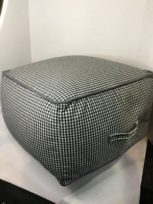 Pottery Barn Kids Black/White Cotton Poof Checkered FootStool/Ottoman