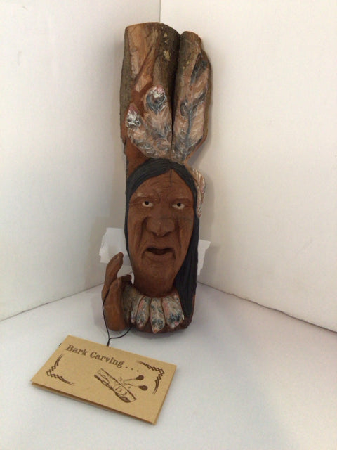 Brown Wood Carved Indian Wall Hanging Art