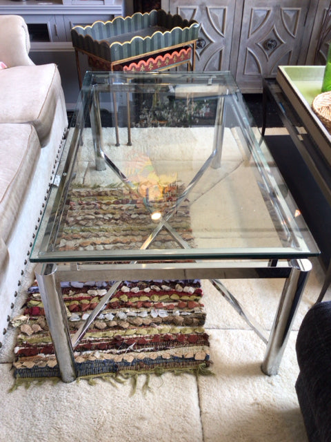Modern Glass/Chrome Coffee Clear Table