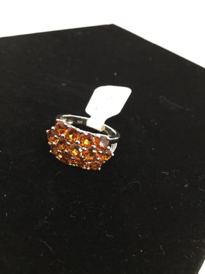 Orange Rhinestone Ring