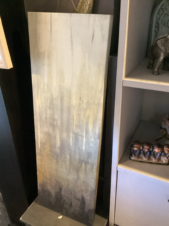 Modern Gray/Gold Stretch Canvas Art
