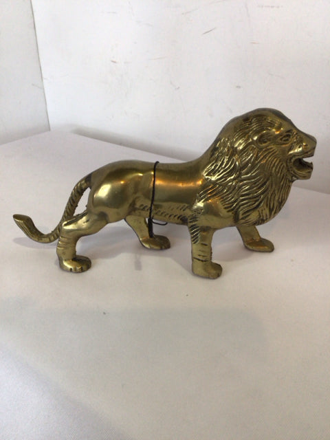 Vintage Gold Brass Lion Figurine