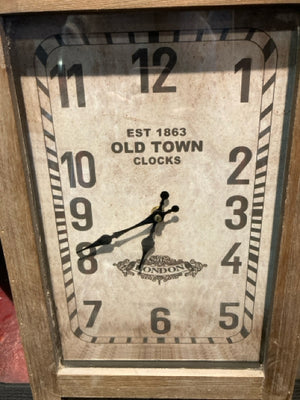 Rustic Tan Wood Clock