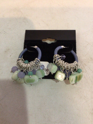 Blue/Green Hoops Earrings