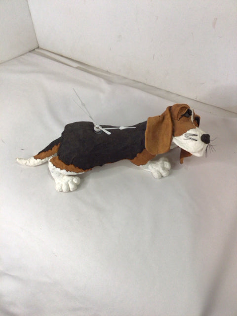 Whimsical Brown/Black Papermache Dog Clock