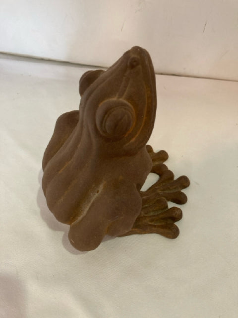 Brown Ceramic Frog Statue
