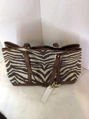 Michael Kors Brown/Cream Stripe Purse