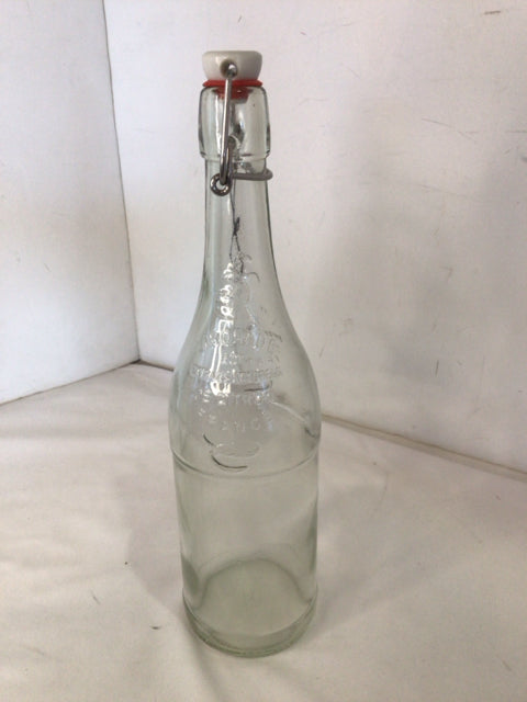 Vintage French Clear Glass W/Stopper Bottle