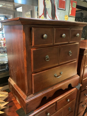 Wood 3 drawer Brown Nightstand