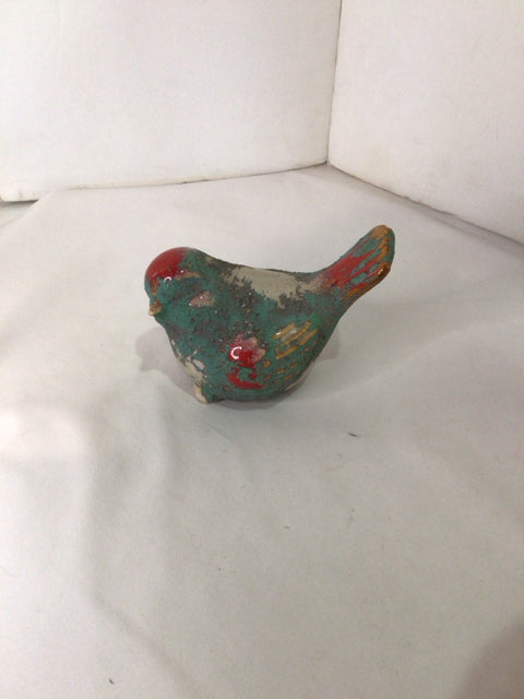 Blue Ceramic Bird Figurine