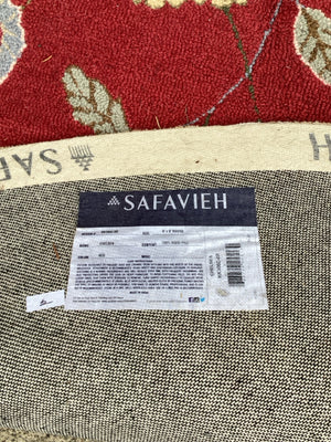 Safavieh Round Wool Floral Red/Multi Rug