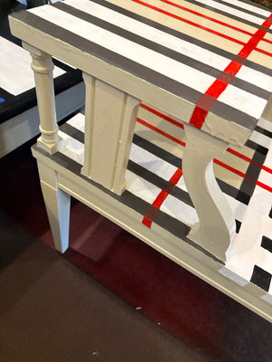 Custom designed Wood Painted End/Side Tan/Black Table