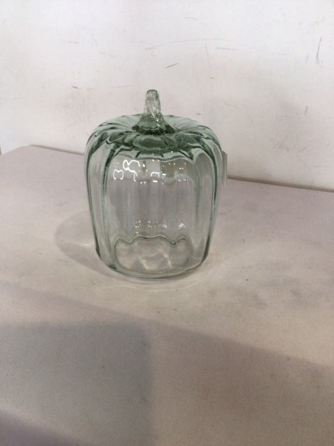 Fall Clear Glass Pumpkin Sculpture