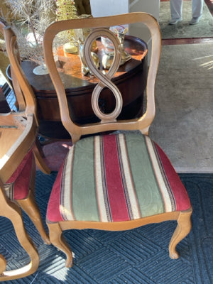 Striped Wood Set of 4 Dining Multi-Color Chair Set