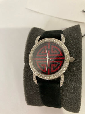 Red/Black Rhinestone Oriental Watch
