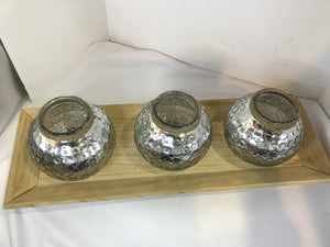 4 Pieces Natural Mercury Glass Centerpiece