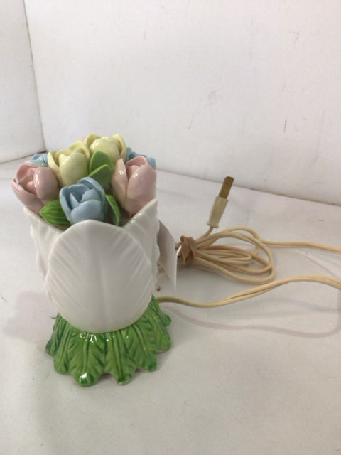 Vintage Flower Pastel Porcelain Bouquet Night Light