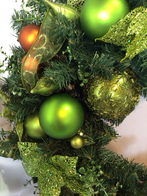 Green Glitter Christmas Wreath