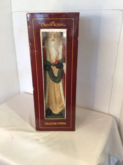 Red/Tan Porcelain Santa Holiday Item