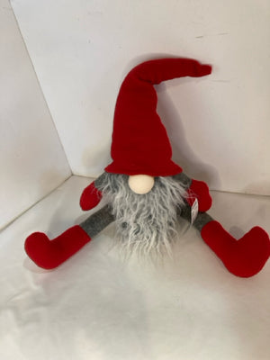 Christmas Red/Gray Cotton Stuffed Gnome Holiday Item