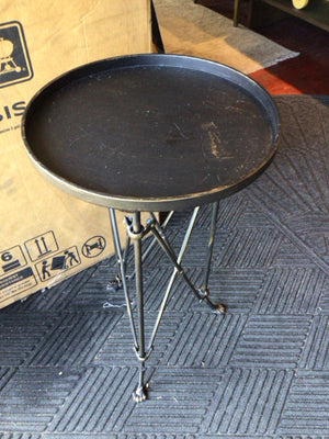 Industrial Metal Round Bronze Table