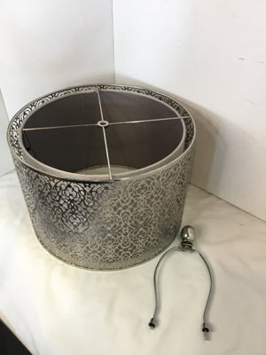 Silver Metal Cut Out Lamp Shade