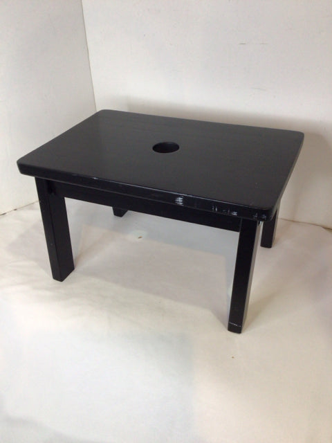 Step Wood Black Stool/Foot Stool/Ottoman