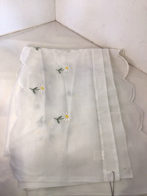 White Sheer Daisy Shower Curtain