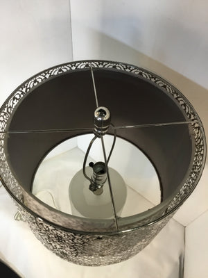 Silver Glass/Metal Cut Out Lamp