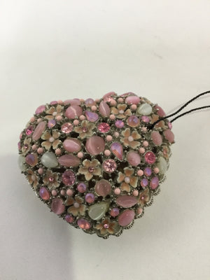 Laurel Metal/Beads Heart Pink Box