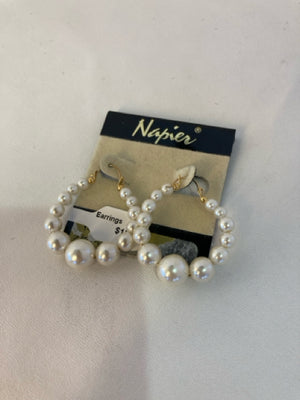 Napier White Pearl Earrings