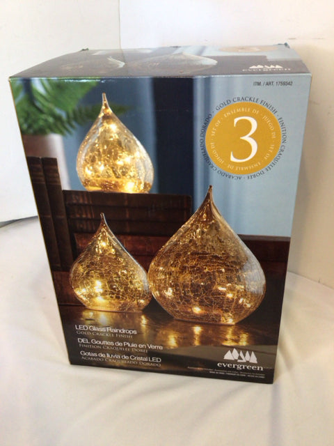 LED Gold Glass Crackle In Box Lamp