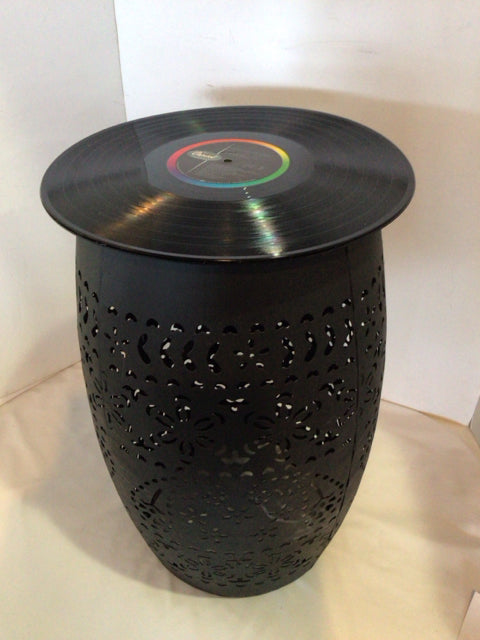 Retro Metal Record Black Table