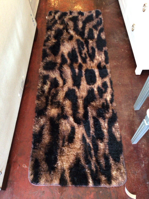 Runner Polyester Black/Brown Rug
