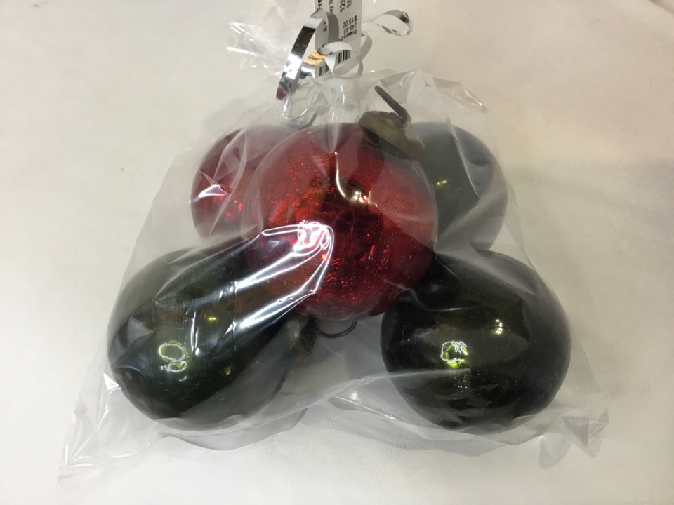 Ornament Red/Green Glass Holiday Item