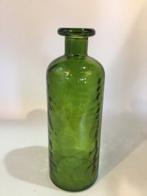 Hammered Green Glass Vase