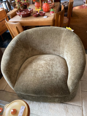 Lulu & Georgia Barrel Chenille Green Chair 9CLS66RX