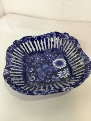 Oriental Blue/White Ceramic Floral Bowl