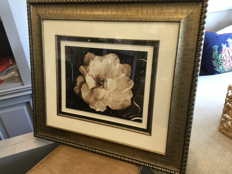 Bronze/Black Floral Framed Art