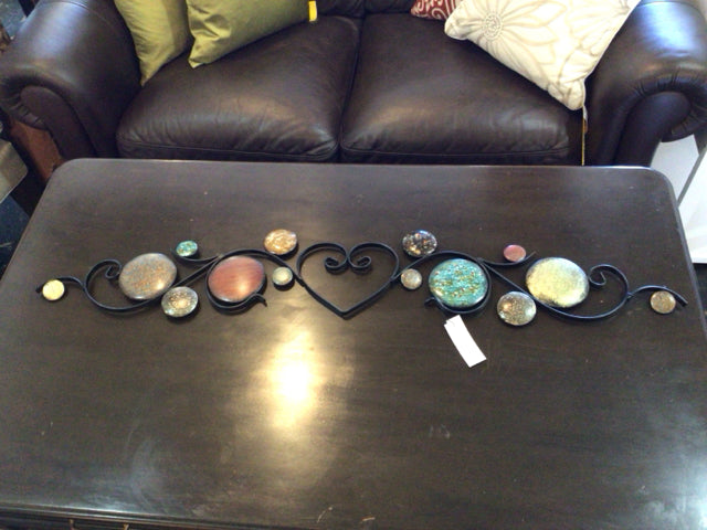 Art Deco Metal Black/Multi Wall Decoration Art