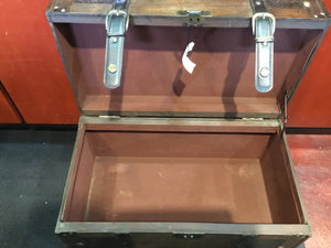 Vintage Wood/Leather Brown Trunk