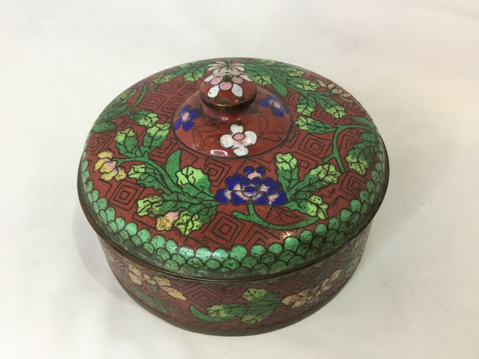 Red/Green Tin Trinket Box