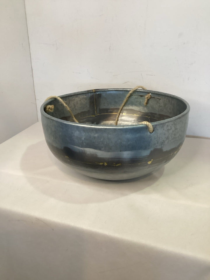 Hanging Silver Metal Planter