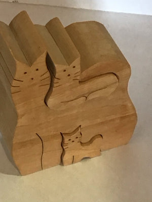 Stacking Wood Cats Puzzle