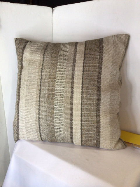 Tan/Cream Poly Blend Stripe Pillow
