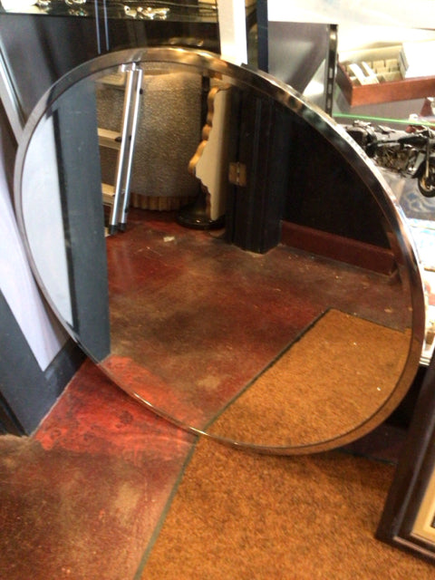 Silver Round Mirror