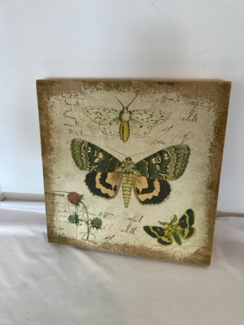 Burlap Butterflies White/Green Wall Decoration Art