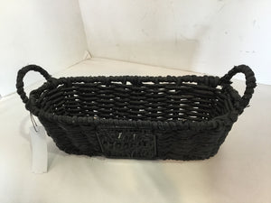 Black Wicker Oval Basket