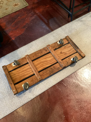 Vintage Rolling Brown Wood Mechanical